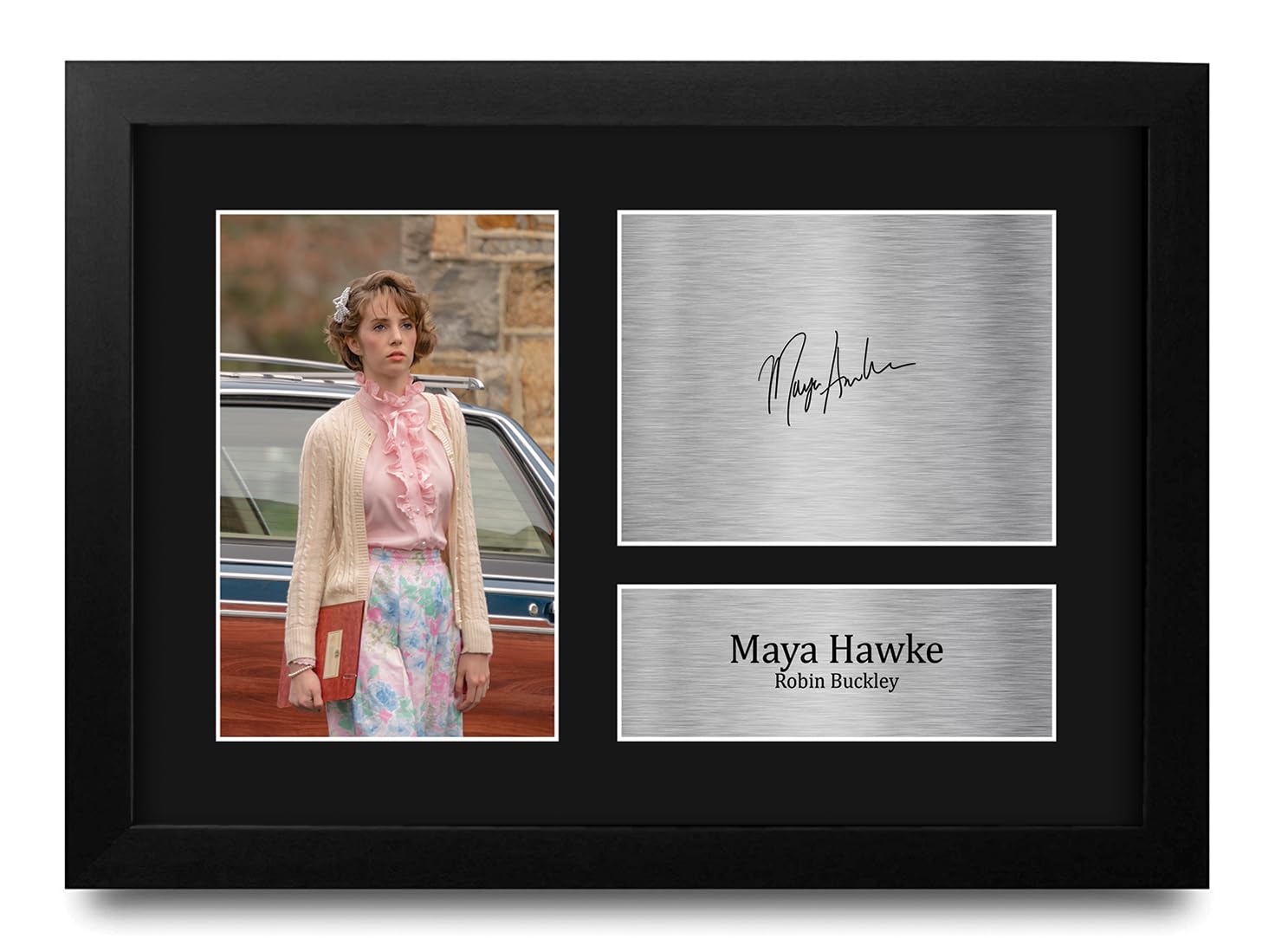 HWC Trading Maya Hawke Strange Hawkins Thing Robin Buckley Gifts Printed Signed Autograph Picture for TV Show Fans - A4 Framed