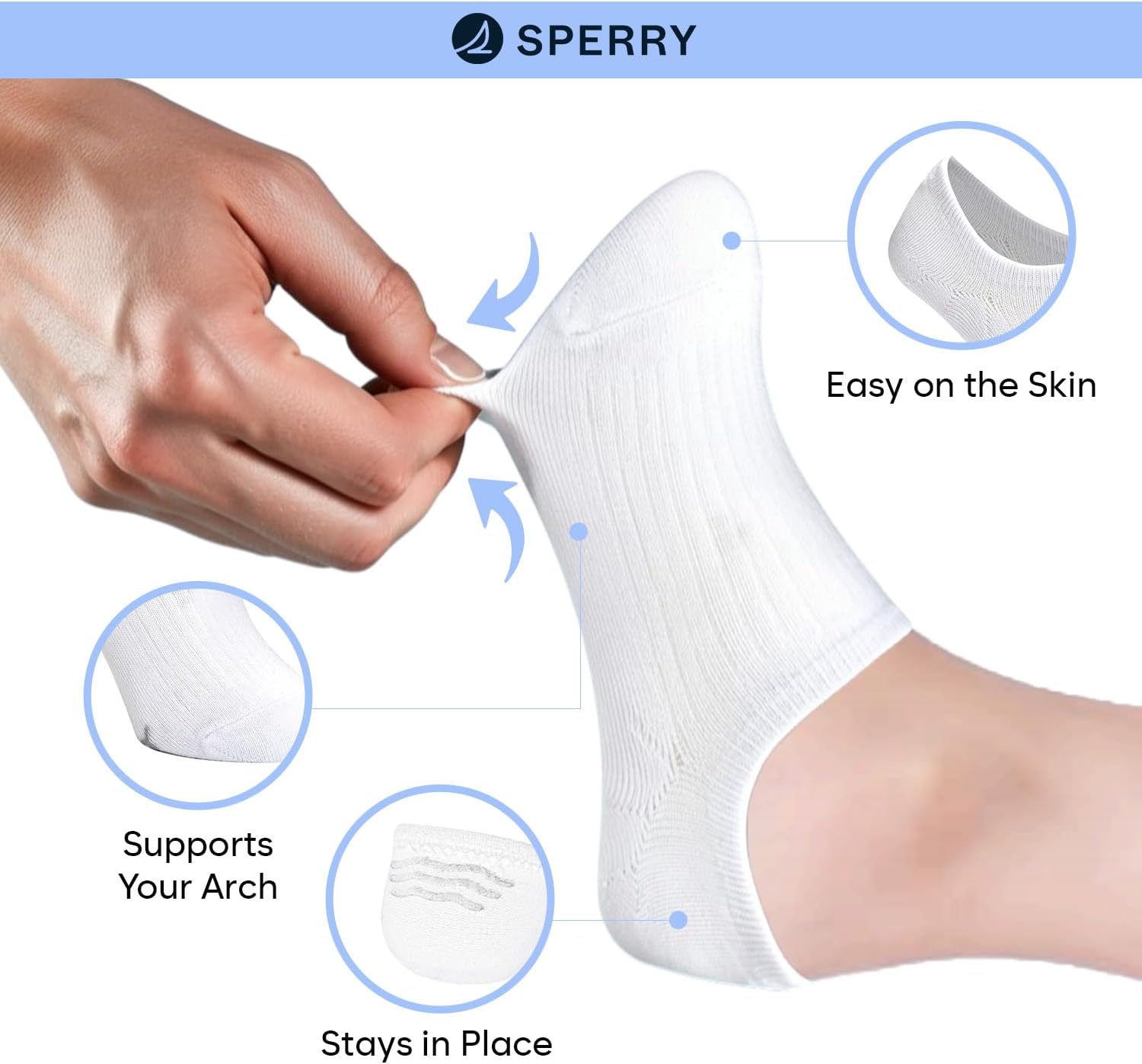 Sperry Women’s 6-Pack Super No Show Socks – Moisture-Wicking, Lightweight, No Slip Invisible Low Cut Liner Socks for Sneakers - Image 2