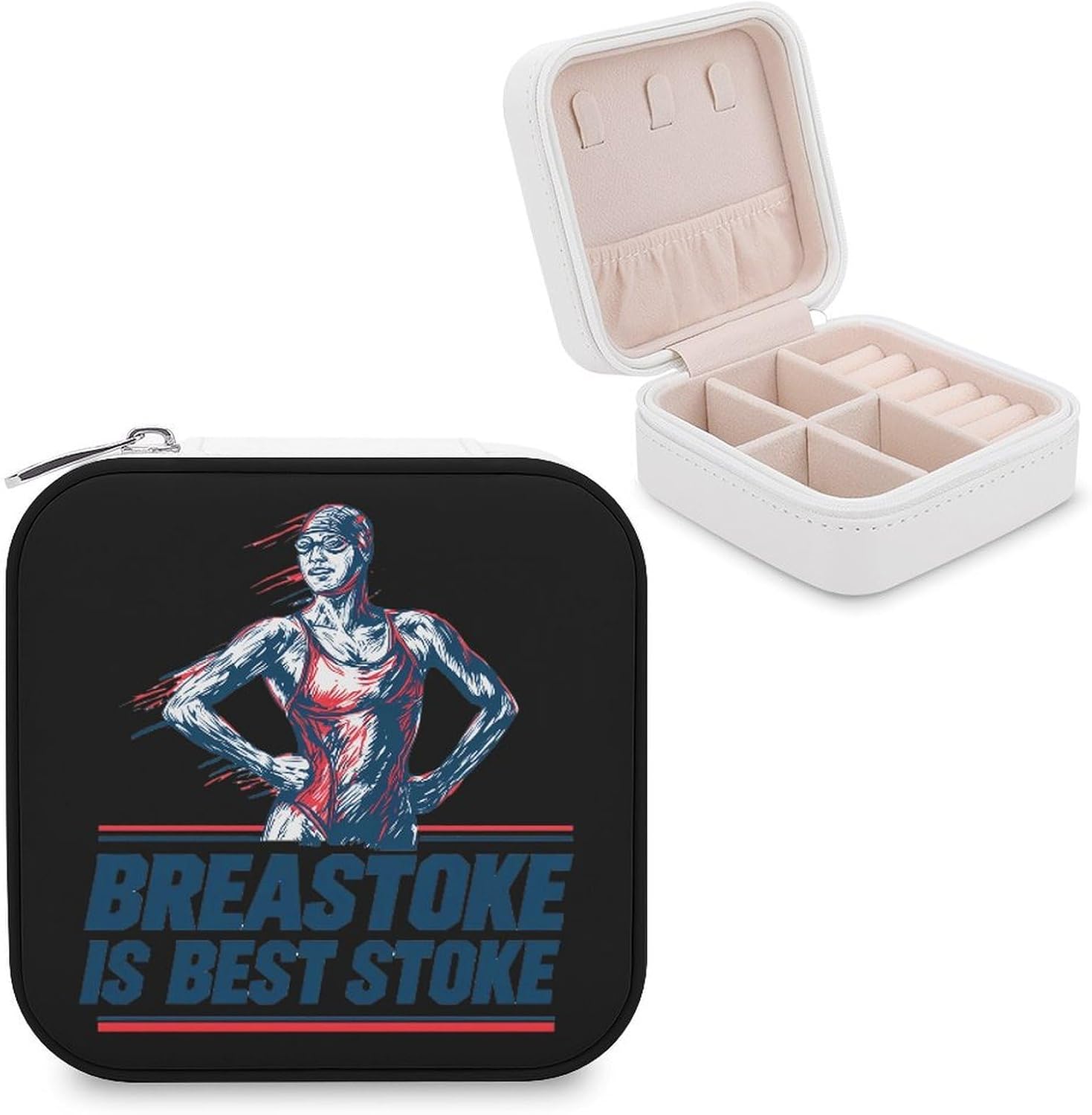 Funny Swimming Breaststroke Mini Jewelry Travel Case Small Box