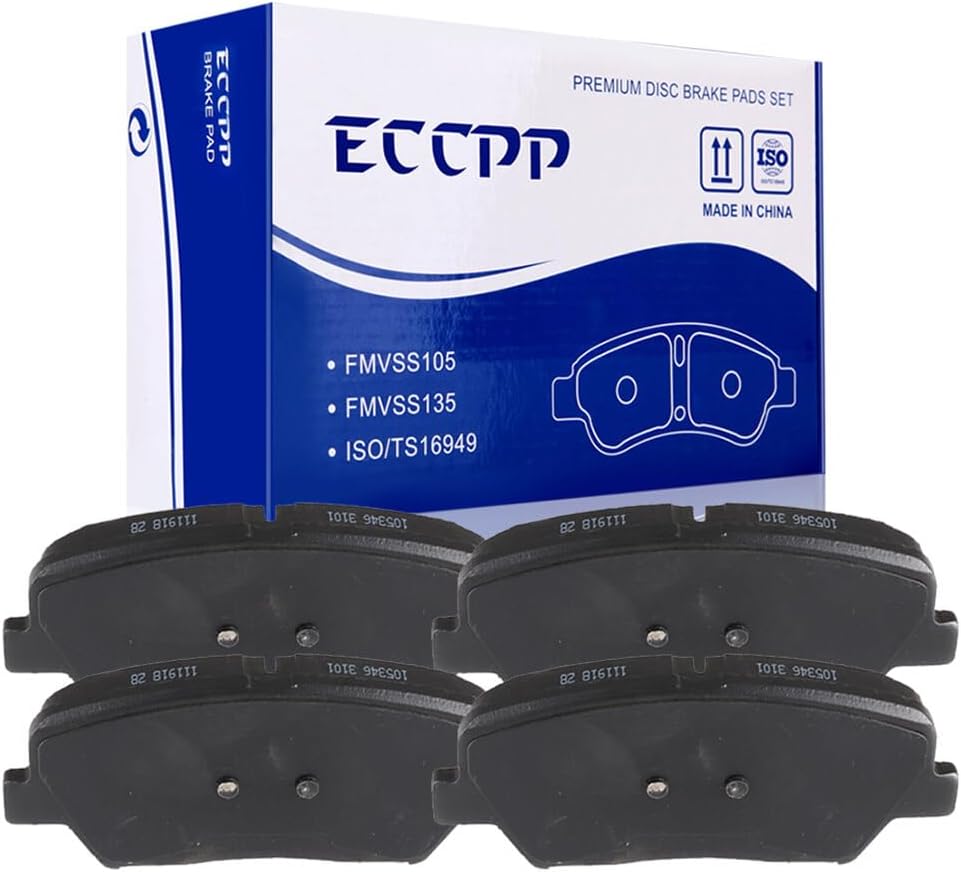 LSAILON [D1432] Front Semi-Metallic Disc Brake Pads Set For Hyundai Azera 2012-2017,For Hyundai Santa Fe 2010-2012,For Hyundai Santa Fe Sport 2013-2014,For Kia Sorento 2011-2014 [4PCS]