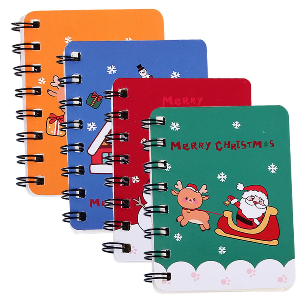 NUOBESTY 5 Ensembles Notes D'étude De Noël Carnet De Noël Cahier À Spirale Mignon Mini Cahiers En Vrac Onglets Mensuels Stickers Cahier Journal De Noël Mini-bloc-notes Papier 4 Pièces * 5