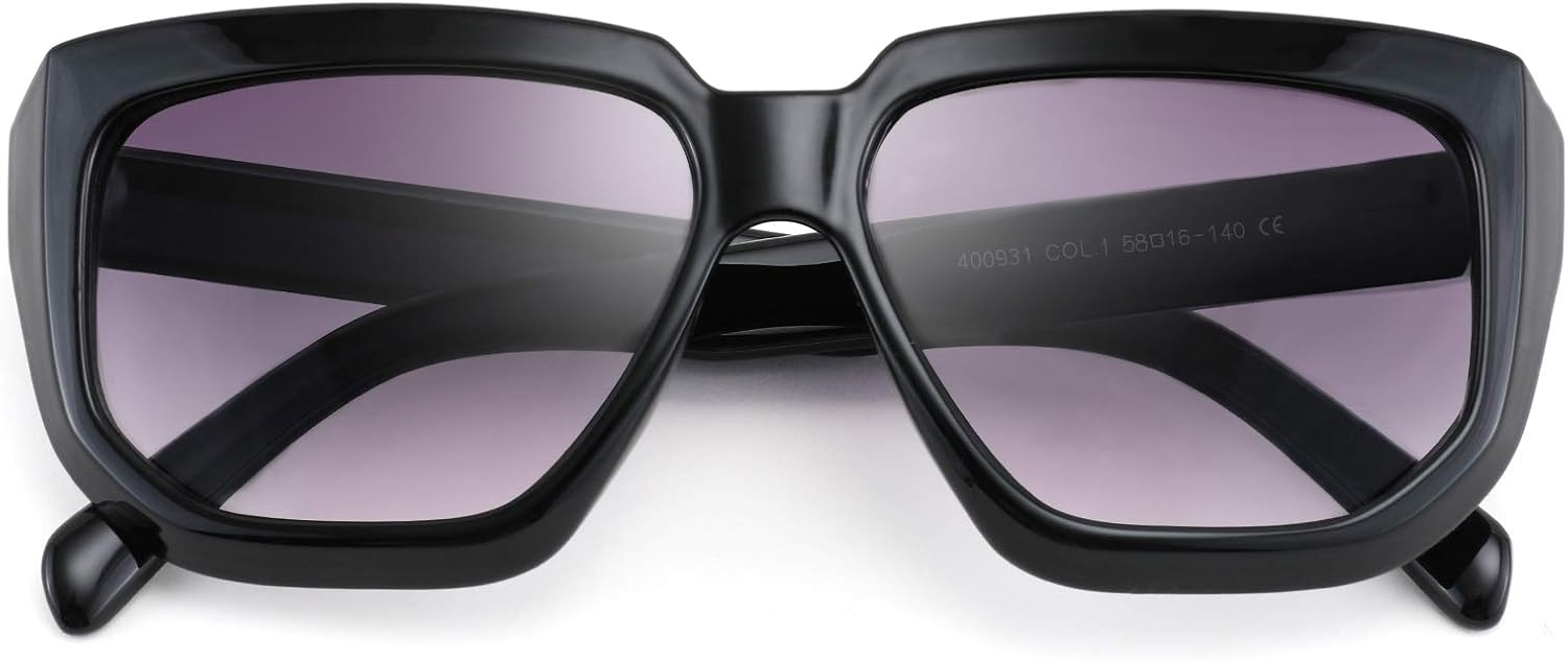 FEISEDY Women Retro Square Sunglasses Trendy Shield Flat Top Shades B2717 - Image 2