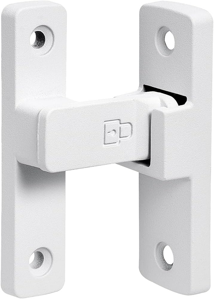INIRET 2 Packs Matte White Barn Door Latches,90 Degree Gate Lock,Flip Gate Latches Hardware,Zinc Alloy Door Lock Latch, Pet Lock,Door Security Door Latch Lock for Cabinets,Bathroom, Barn & Garden