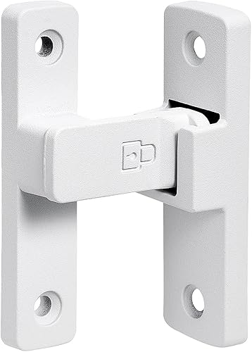 Miniatura 5 de Paquete de 2 cierres de puerta de granero blanco mate, cerradura de puerta de 90 grados, herrajes para puerta abatible, cerradura de puerta de