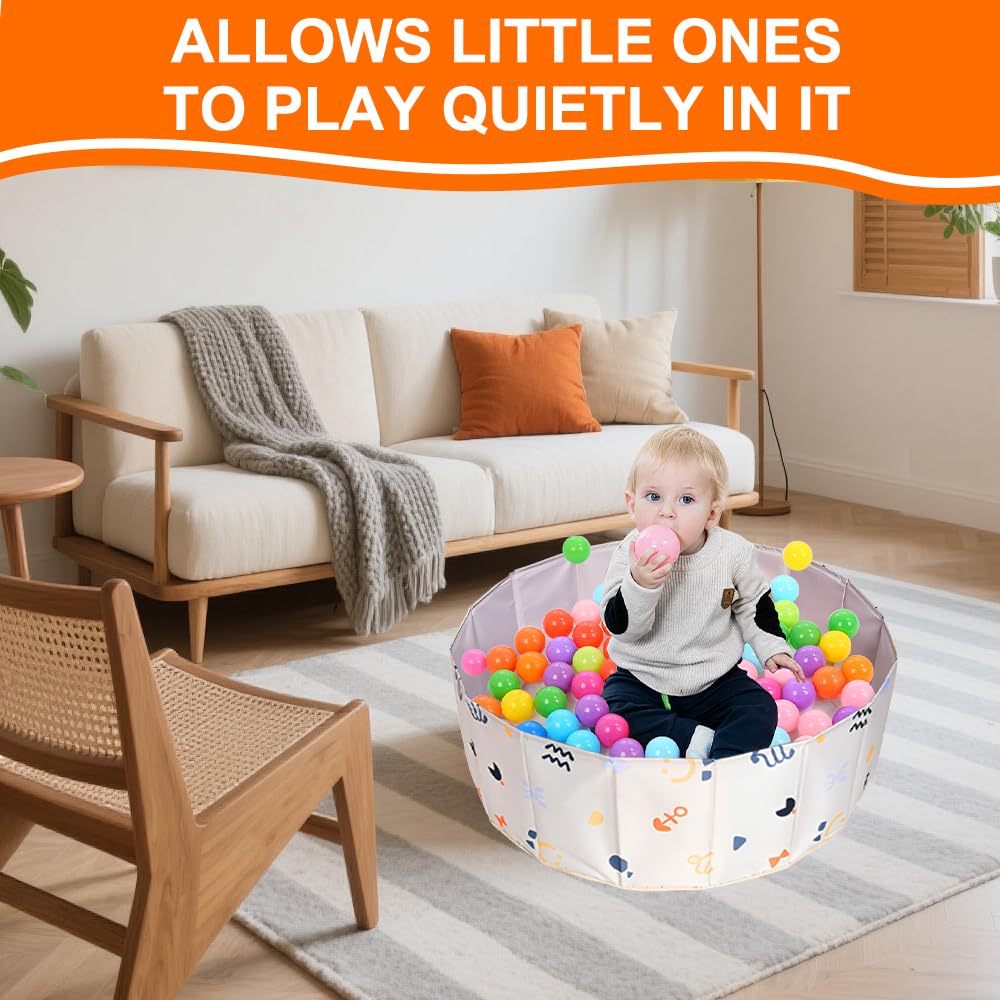 KBIBCK Ball Pit, Foldable Baby Ball Pit, 80 CM Kids BallPit for Children Girls Boys Nursery Babys Playpen - Image 3