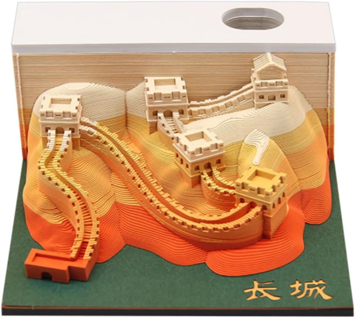 Amazon.co.jp: 万里の長城 3D 紙彫刻アート メモ帳 シルエット