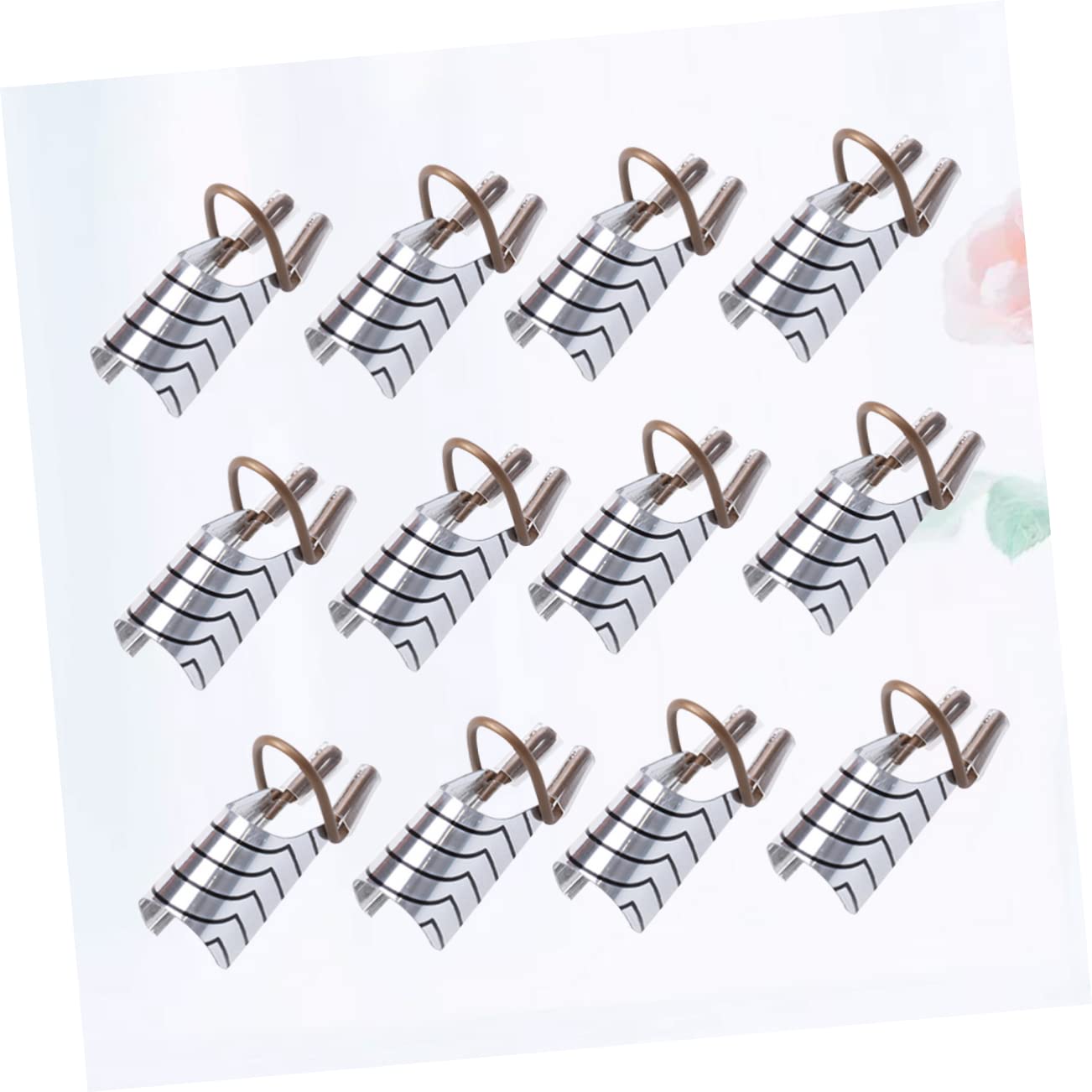 Healvian 45pezzi Forme Per Unghie Alluminio Riproponibili e Pratiche Per Estensione Unghie Strumento Per Nail Art Per Manicure Argento