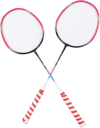 Miniatura 3 de Juego de 2 raquetas de bádminton para juegos de patio al aire libre, juego recreativo, raqueta para principiantes, marco de aleación, diseño de