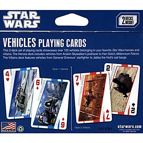 Naipes Póker Star Wars Vehicles 2 barajas miniatura 2