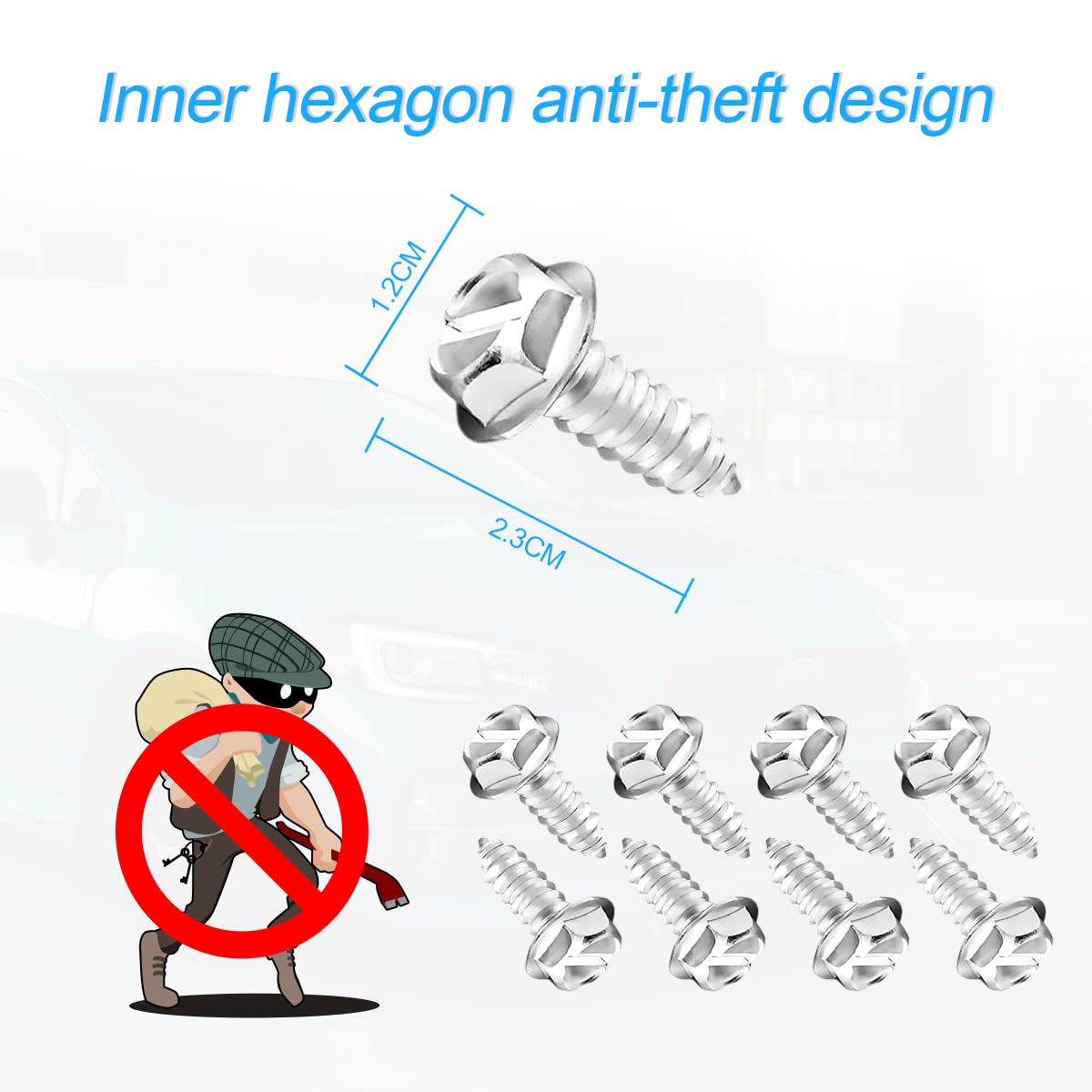 Viti Autofilettanti Per Targa Kit Antifurto Targa: 12 Viti Di - Foto 10