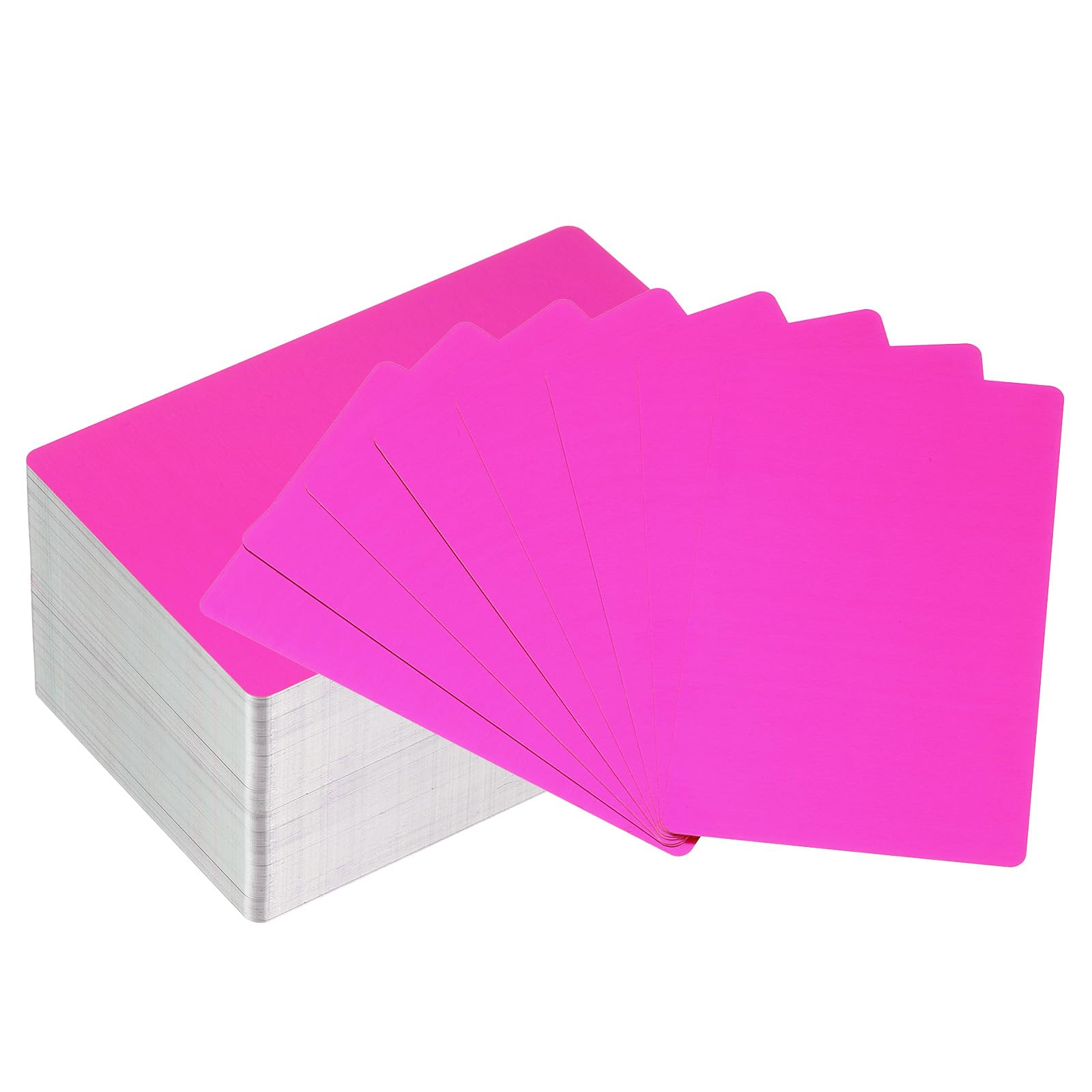 PATIKIL 300 Pack Metal Business Cards Blank, 0.21mm Thick 3.4x2.1 Inch Aluminum Laser Engrave Printable Name Card for Custom DIY Purple