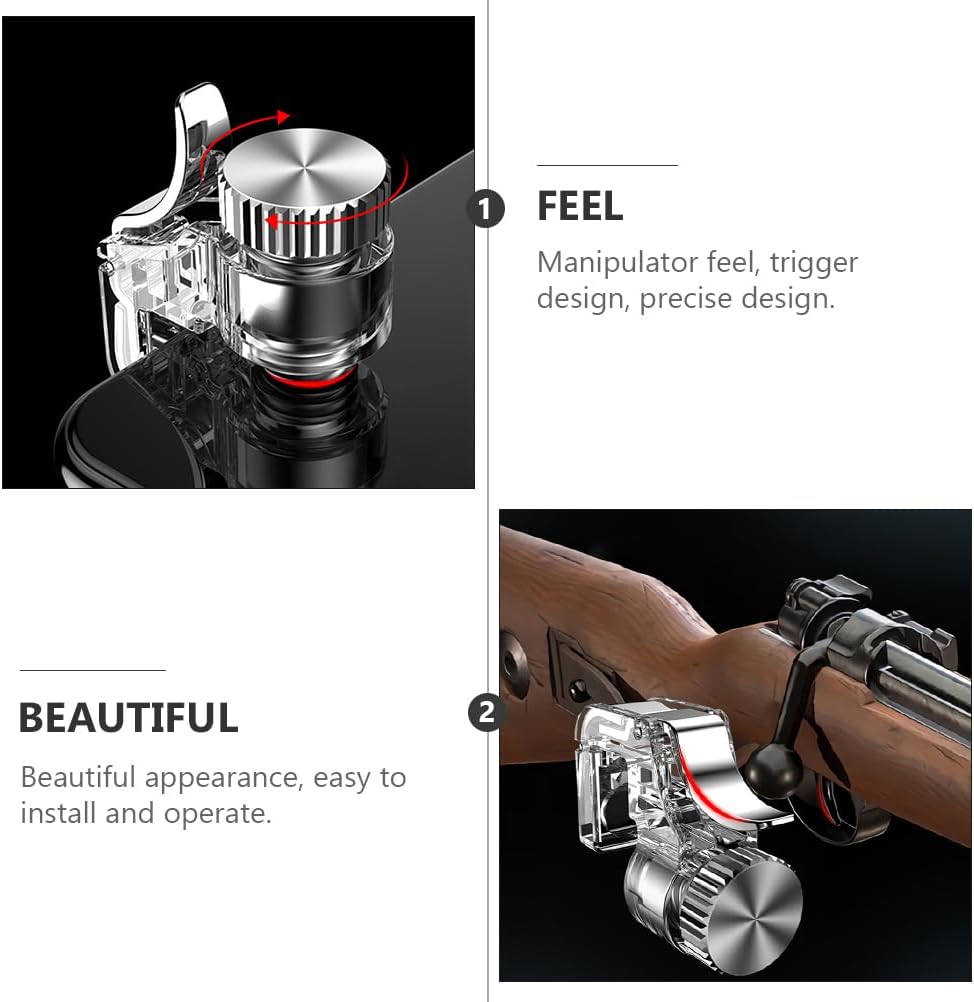 Housoutil 2 Pairs Model Mobile Game Controller Trigger, Cellphone Gaming Joystick, Gamepad Joysticks Shooting Game for Controller Game Pad Accessories As Shownx2pcs 7x5.3cmx2pcs image 4 of 9 B0D6N5YV88