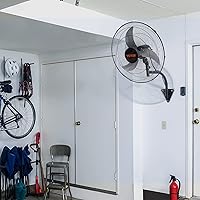 Vista 8 de VEVOR 18 inch Wall Mount Fan Oscillating, 3-speed High Velocity Max. 4000 CFM Industrial Wall Fan for Indoor, Commercial, Residential, Warehouse
