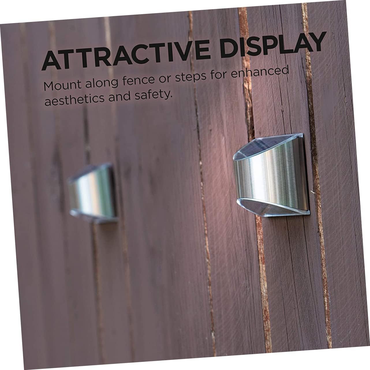 TEHAUX 4pcs Solar Wall Lights for Outdoor Stainless Steel Fence Lamps Easy Install Solar Powered Garden Lights