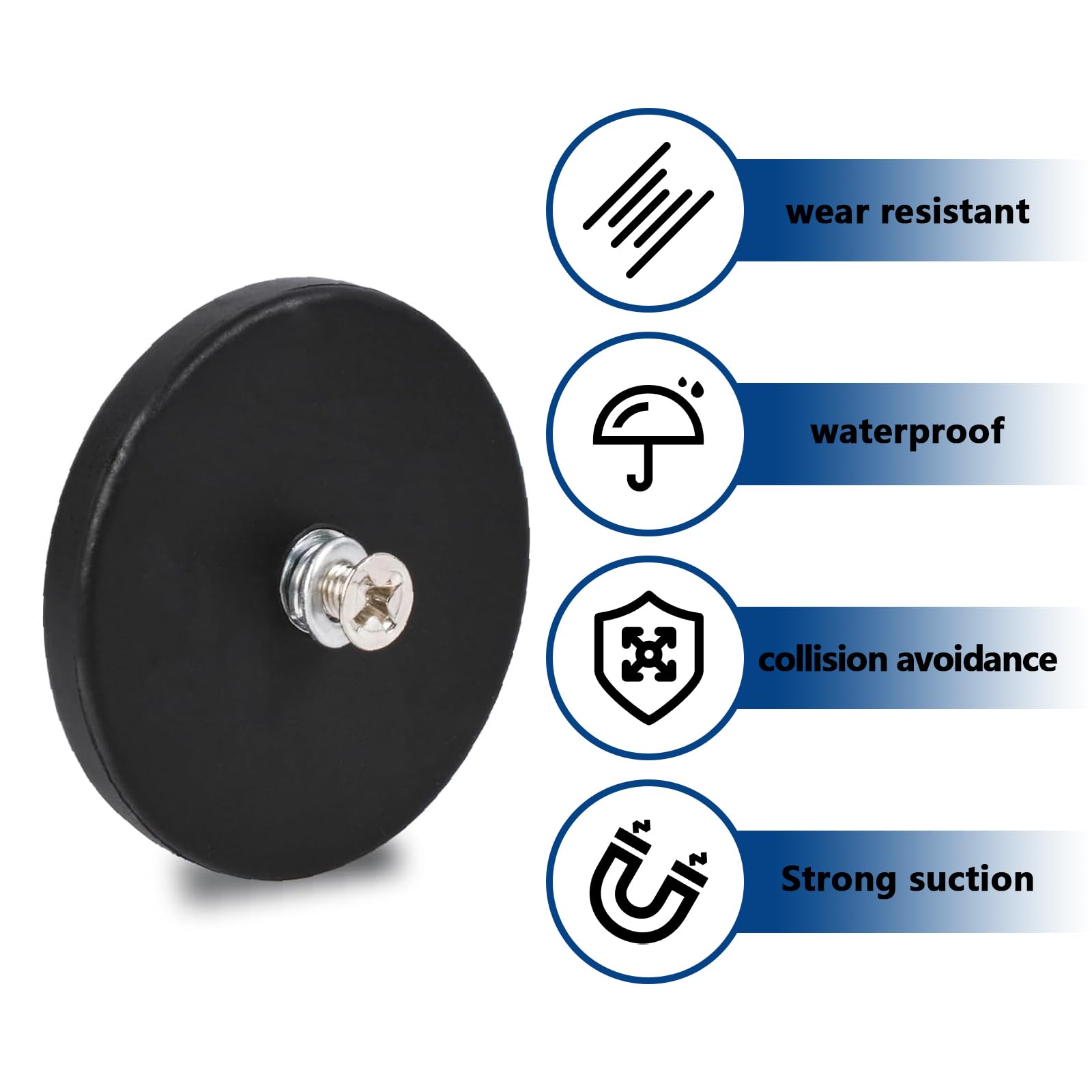 4 piedini magnetici M6, forza massima 17 kg, magneti gommati super resistenti, estrazione potente, filettatura 66 mm, lampade fissaggio utensili