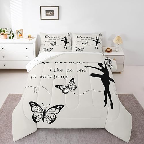 Miniatura 5 de Juego de edredón de arte de danza para adolescentes, tamaño Queen, juego de ropa de cama de ballet para niños y niñas, decoración de dormitorio,