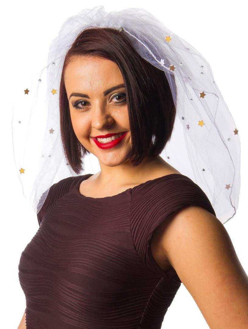 Alandra PartyRG Bride to Be Veil, White/Gold