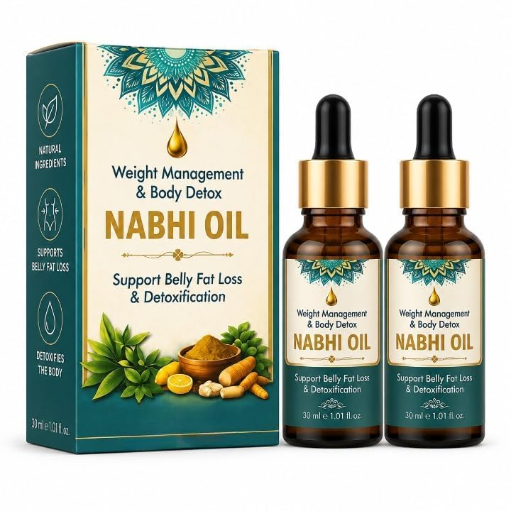 Nabhi Oil for Weight Management & Body Detox 30ml Ayurvedic Herbal Belly Button Oil for Men & Women Supports Digestive Wellness, Metabolism Daily Self-Care & Nourishing Navel Therapy (Pack of 2)-image-34