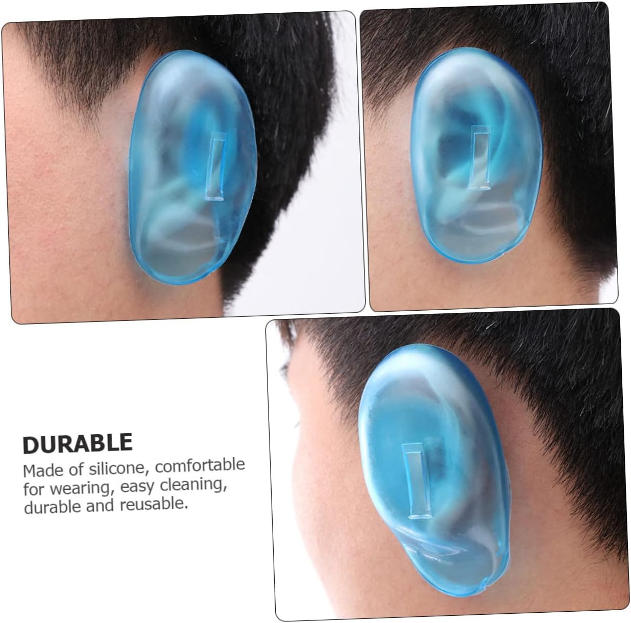 48pcs Noise-reducing Ear Shields Soft Silicone Ear Covers for Sleeping Salon Hair Styling Curling Protection Adult Sky