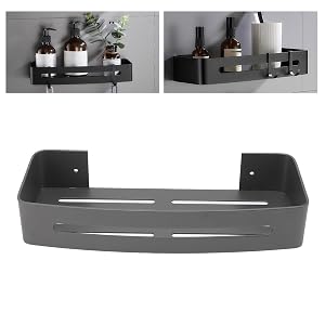 Wall Mounted Bathroom Shelf Shower Caddy Shelf Bathroom Floating Shelf Single Layer Shower Bath Rack Space Aluminum Bathroom