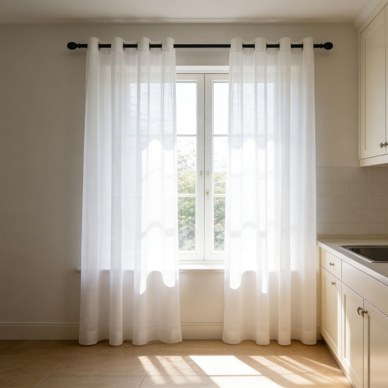 Voilage blanc 110 x 135 cm rideau moderne doux pour salon chambre maison