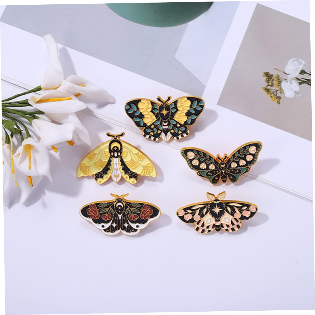 minkissy Teiliges Set Broschen Vintage Emaille Anstecknadeln Für Damen Vielseitig Einsetzbar Zur Dekoration Von Kleidung Taschen Schals Haltbar Leicht Anzubringen