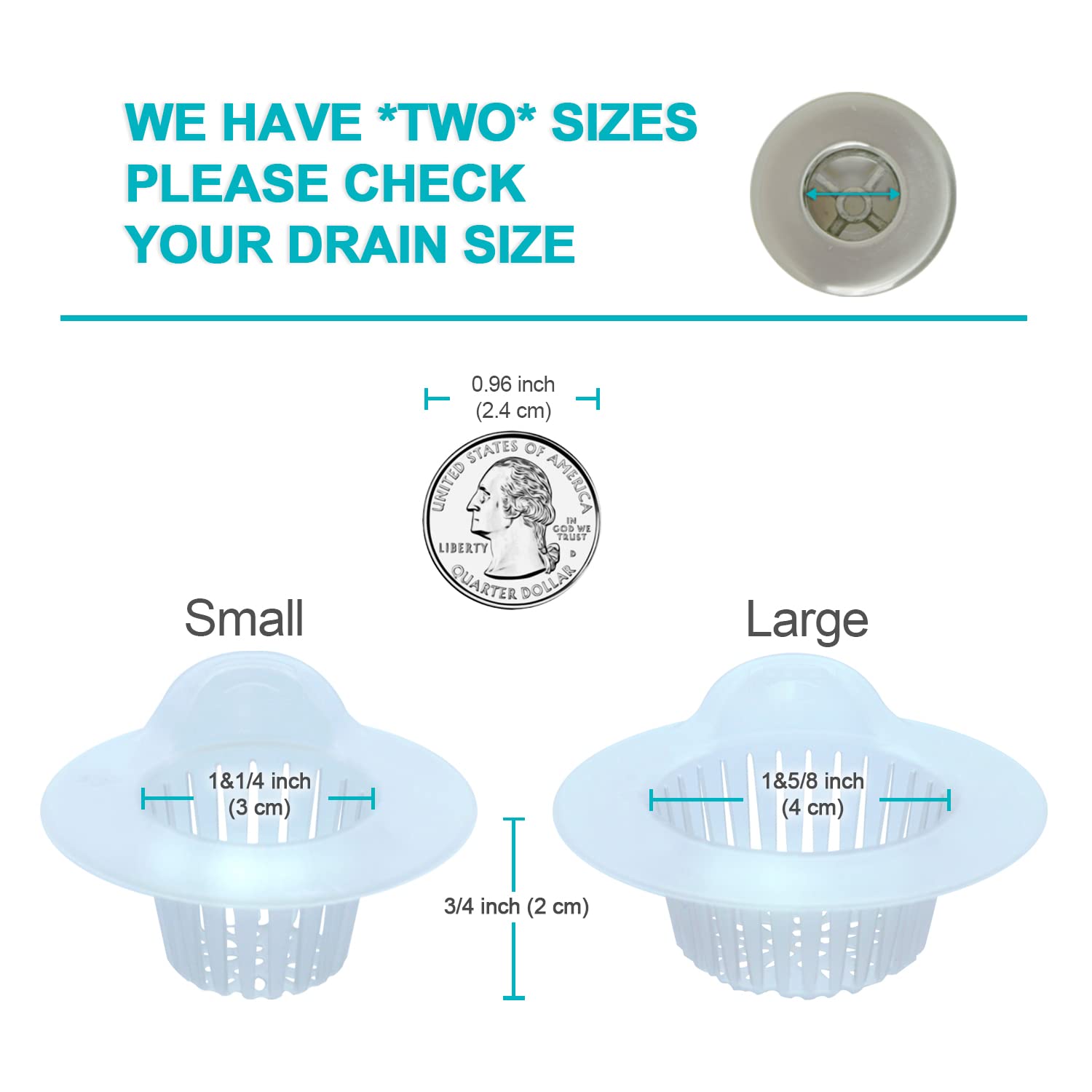 Aire Allure 25 Pack Shower Drain Hair Catcher + Snake Tool - Disposable Hair Strainers For Bathtub & Sink - View #5