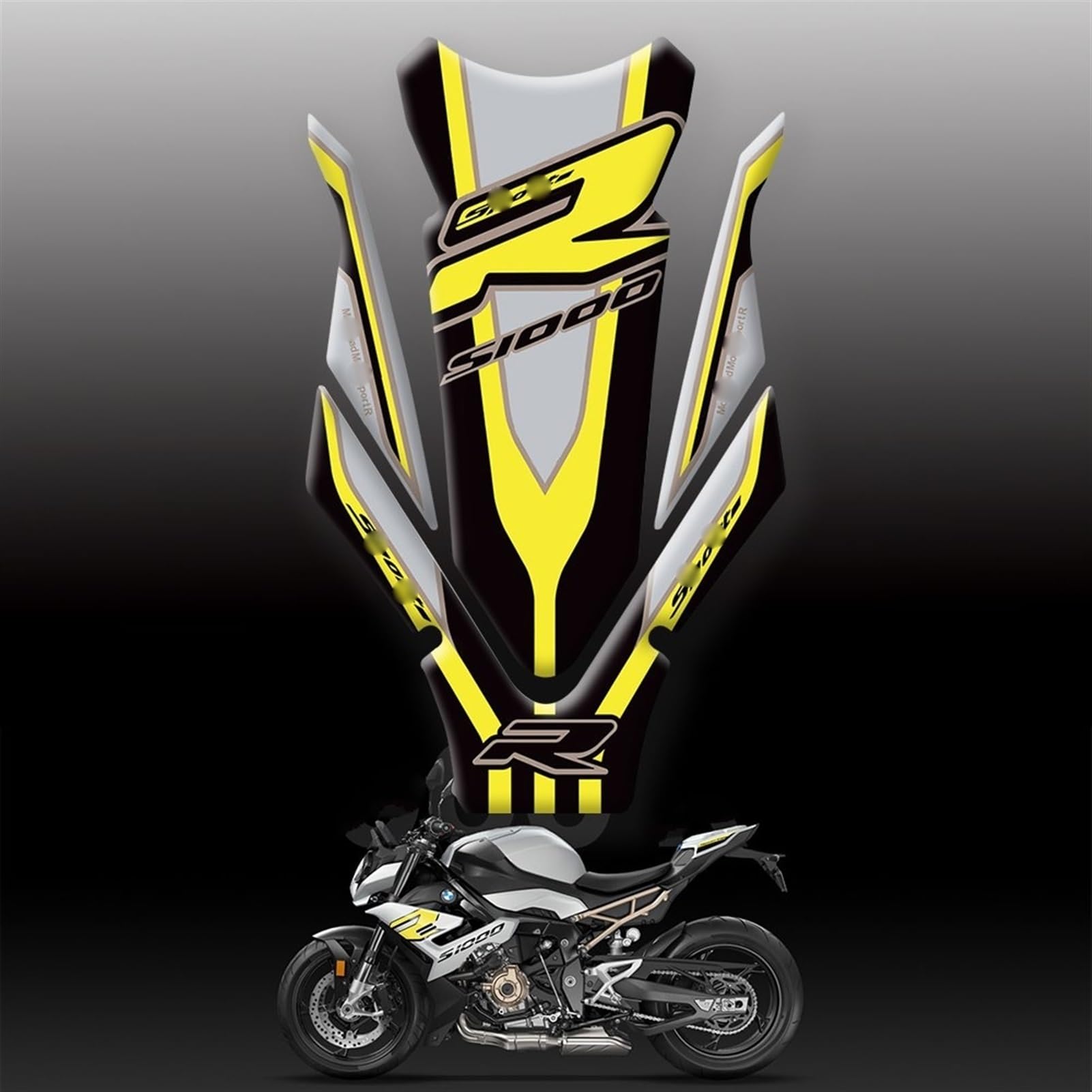 Motorcycle Tank Pad Protector Racing Tankpad Sticker Fuel Side Fishbone Applique for BMW S1000R 2021 Streetfighter(Color5)