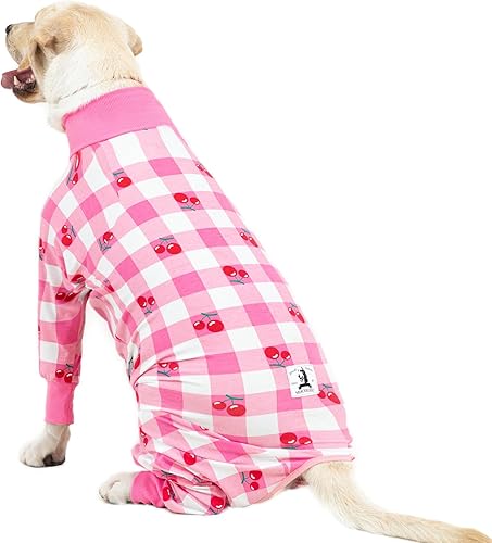 Miniatura 3 de Traje de recuperación rosa para perros hembras y machos para perros después de una cirugía, mameluco ligero de recuperación para perros para evitar