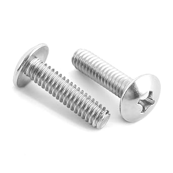 1/4"-20 x 1 Truss Head Bolts Machine Screws, Full Thread, 304 Stainless Steel, 25 PCS