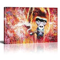 MJEDC Banksy Toile Tableau Gorilla Street Art Graffiti Toile Art Décor Impression sur Toile Tableau Décoration murale salon moderne Avec Cadre 70x120cm(27.6x47.2inch