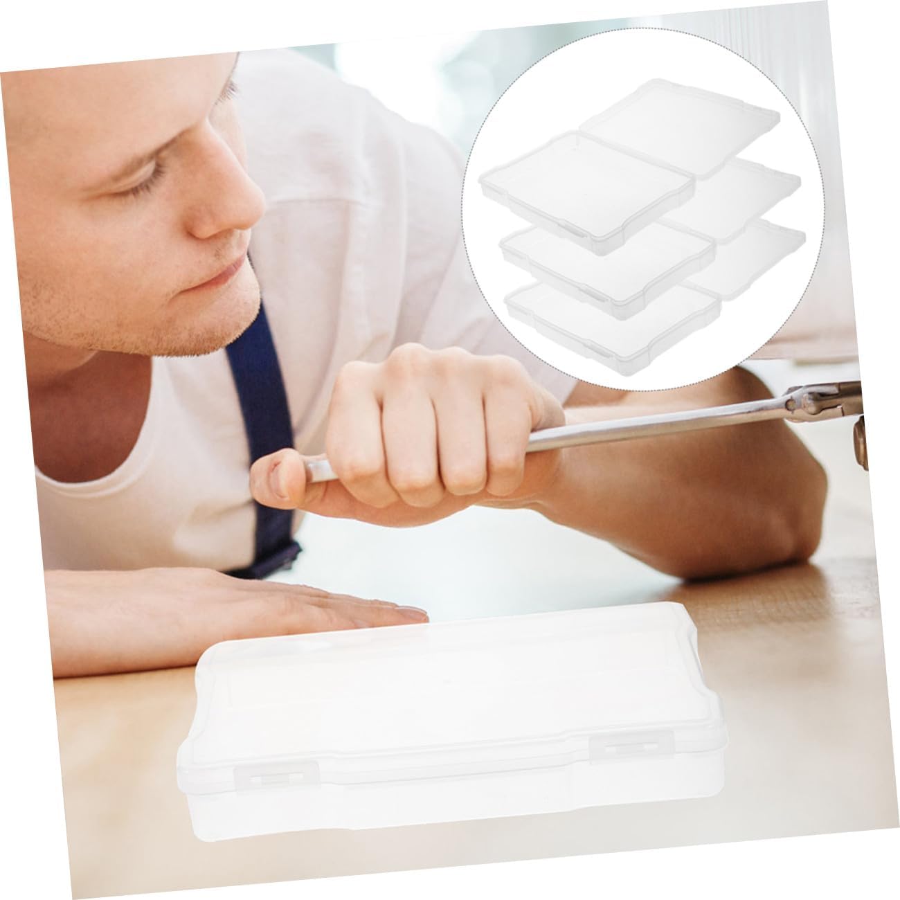 5 Pack Photo Keeper Box PP Storage Containers for Photos Beads