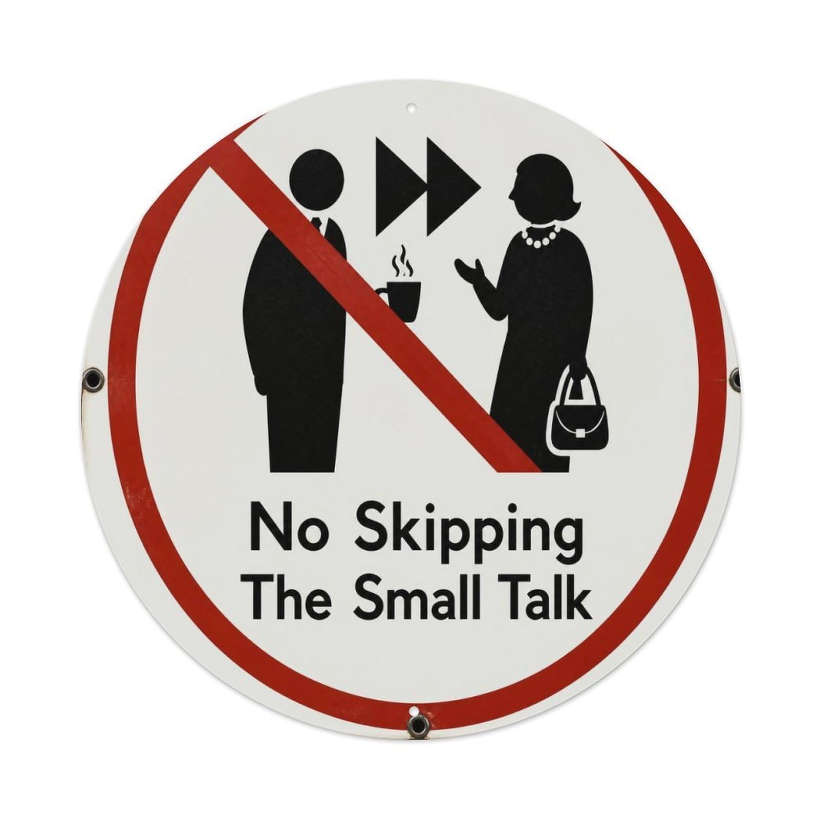 Olyhtr 8X8inch Classic Style Humor Notice Satire Typography British Retro Badge Metal Tin Sign