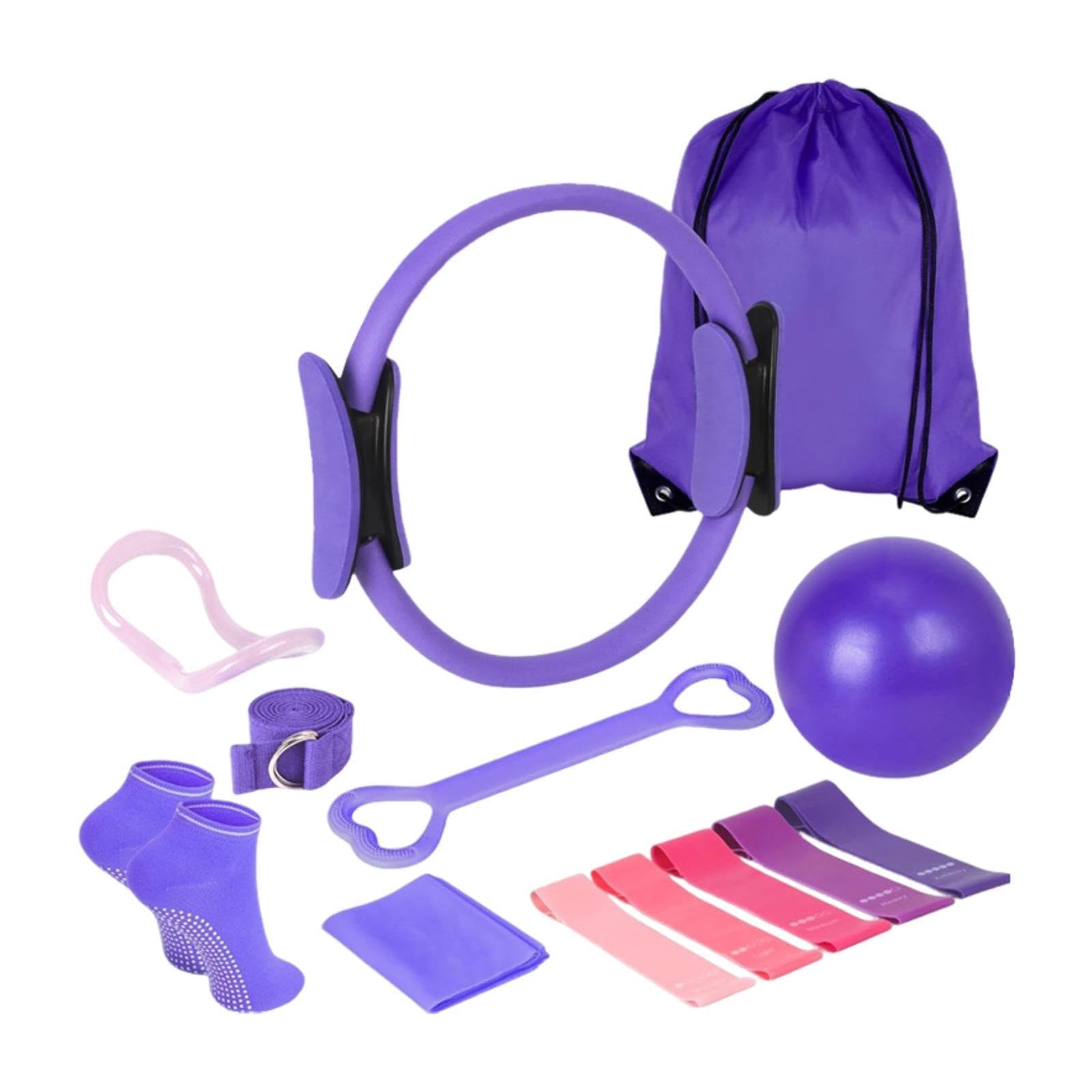 Pilates Essential Kit Lightweight Portable Accessories for Home Gift Indoor Purple | Pilates Rings | Yoga & Pilates | Fitness, Running & Yoga-image-44