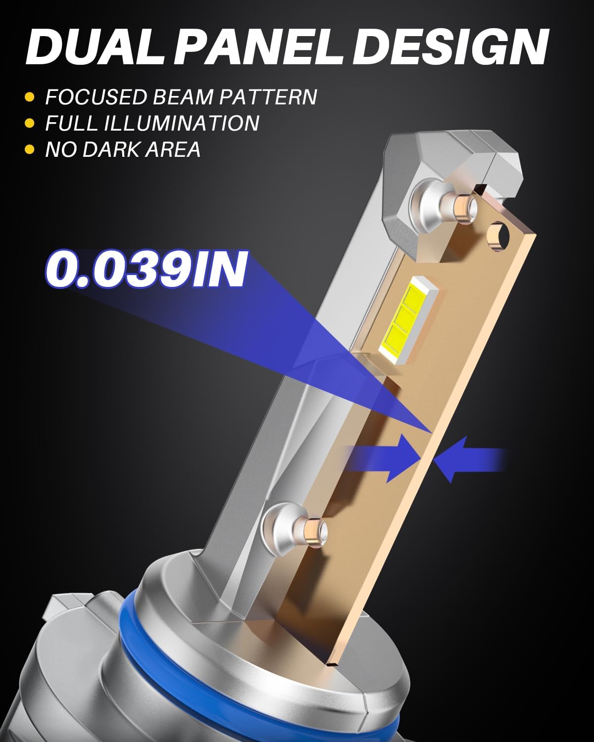 AUTOONE H10 9145 LED Fog Light Bulbs, 10000 LM 6000K Cool White Light, 400% Brightness, 9140 H10 Fog Light, DRL Replacement for Trucks Cars, Play and Plug, Pack of 2