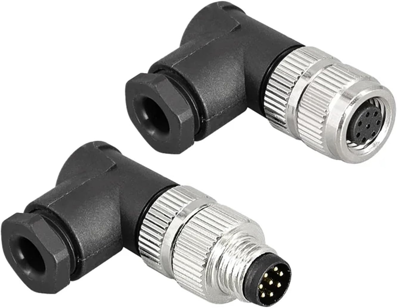 Aviation Connector 5/20/100PCS M8 Sensor Elbow Connector Waterproof Male&Female Plug Screw Threaded Coupling 3PIN 4PIN 8PIN A Type Sensor Connector(M8-Female 8Pin,20 PCS)