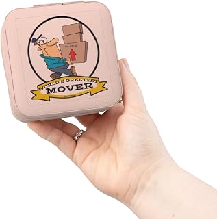3dRose Funny Worlds Greatest Mover II Cartoon Jewelry Travel Case Pink