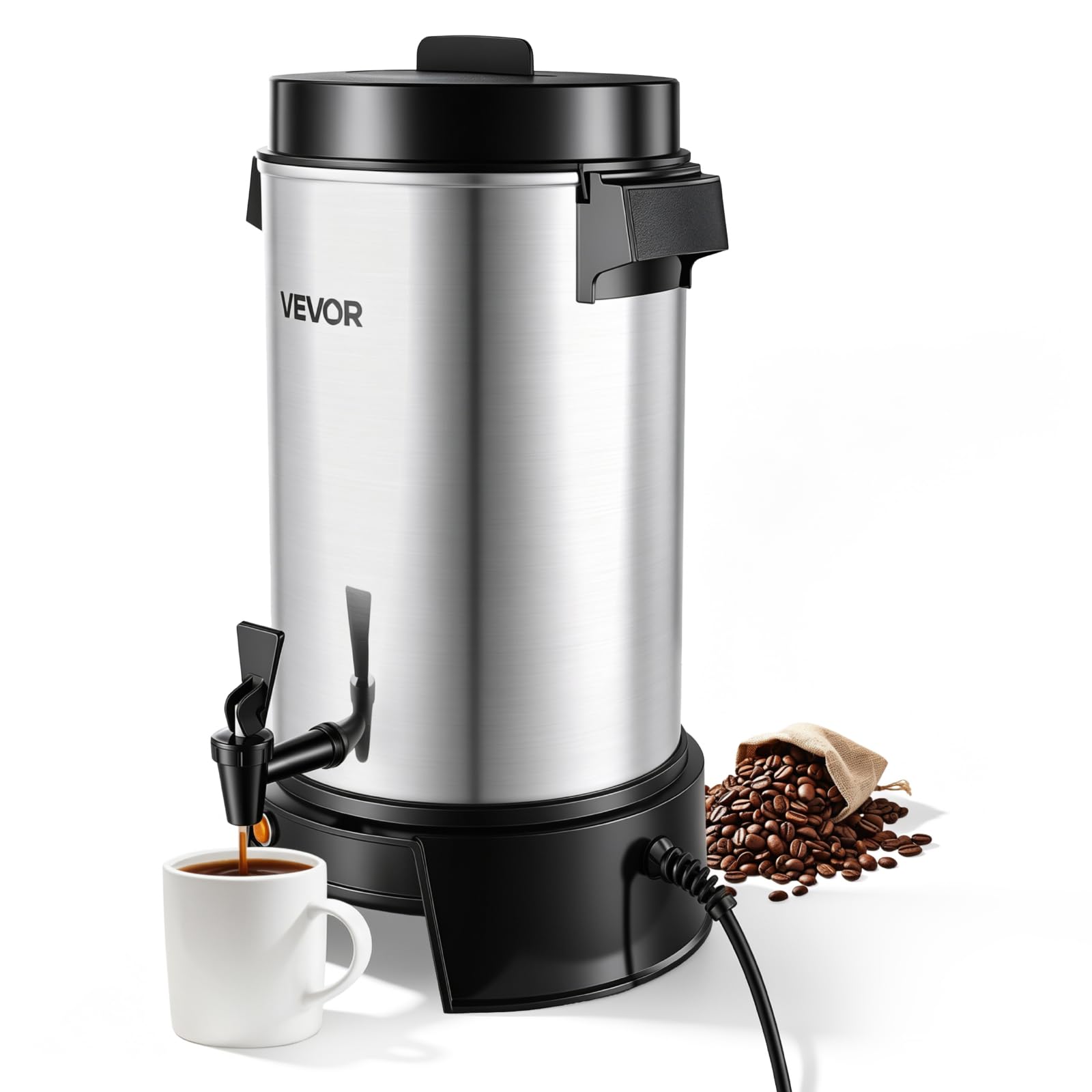 VEVOR Percolateur à Café 6,3 L, 42 tasses, robinet anti-goutte