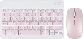 Wireless Bluetooth Keyboard and Mouse Combo,Rechargeable Wireless Mouse and Keyboard,Cute Travel Mini Wireless Keyboard and Mouse for Ipad PC Laptop Computer Desktop Notebook Windows Android iOS