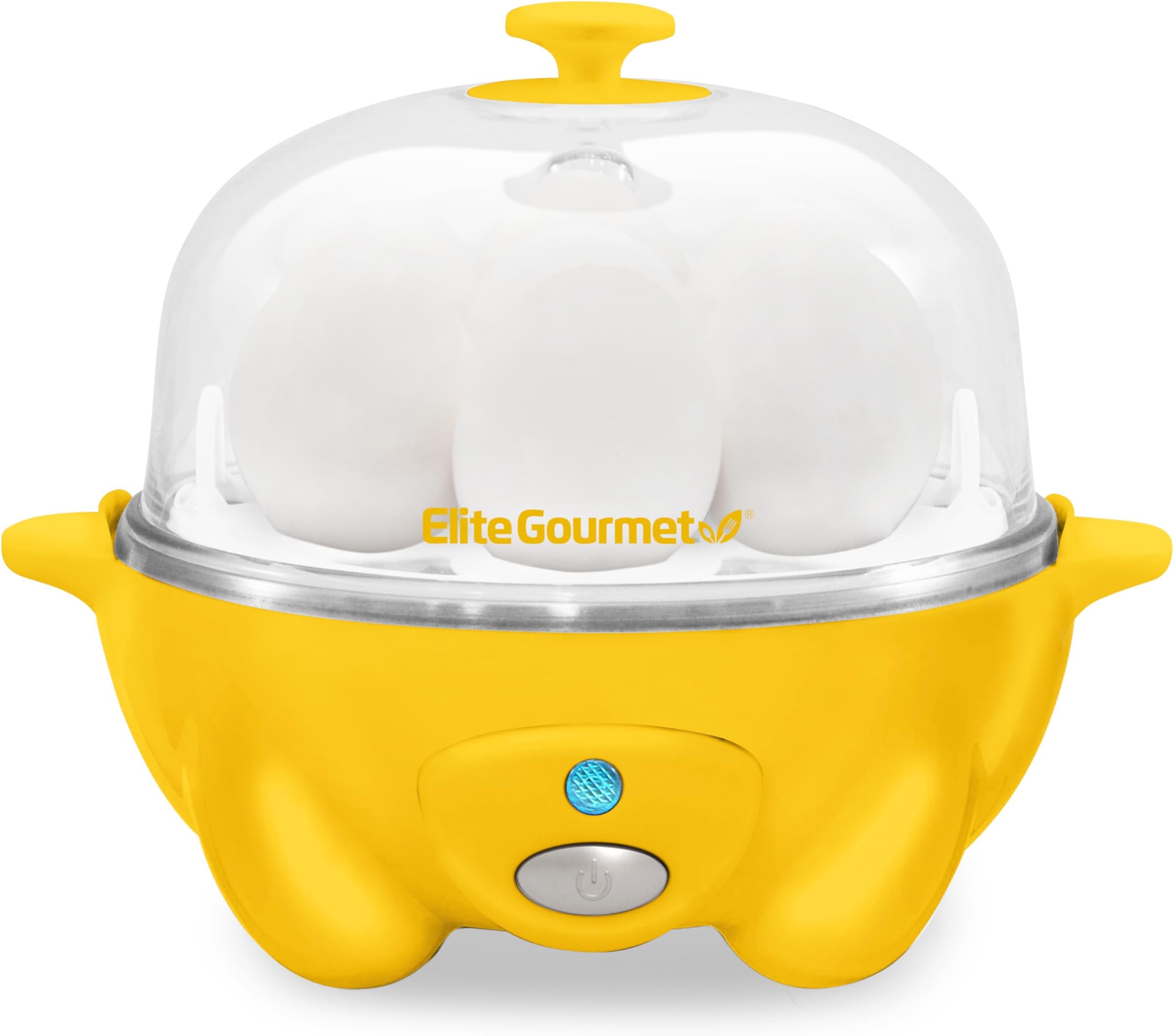 Elite Gourmet Easy Electric 7 Egg Capacity Soft, Medium, Hard-Boiled Cooker Poacher, Scrambled, Omelet Maker with Auto Shut-Off and Buzzer, BPA Free