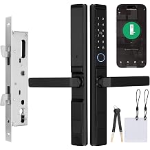 Sliding Door Smart Lock with Handle,Sliding Glass Door Lock with APP Control&Keys& Fingerprint& Password&IC Crad,5 Unlock Methods