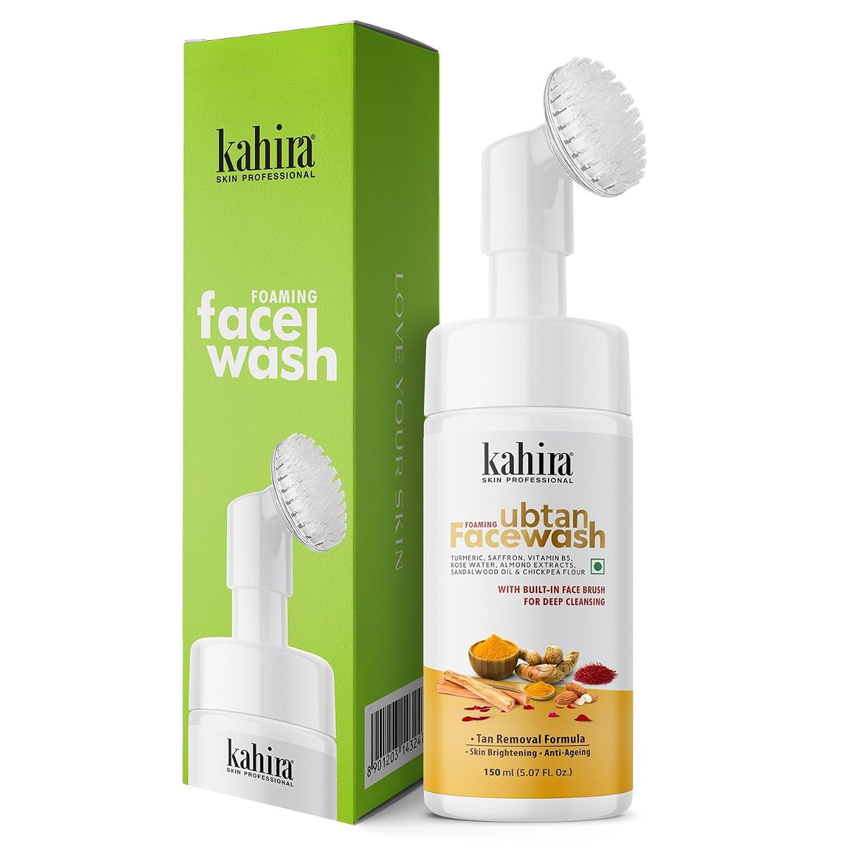 Kahira Ubtan Foaming Face wash With Built in Brush For Deep Cleansing Tan