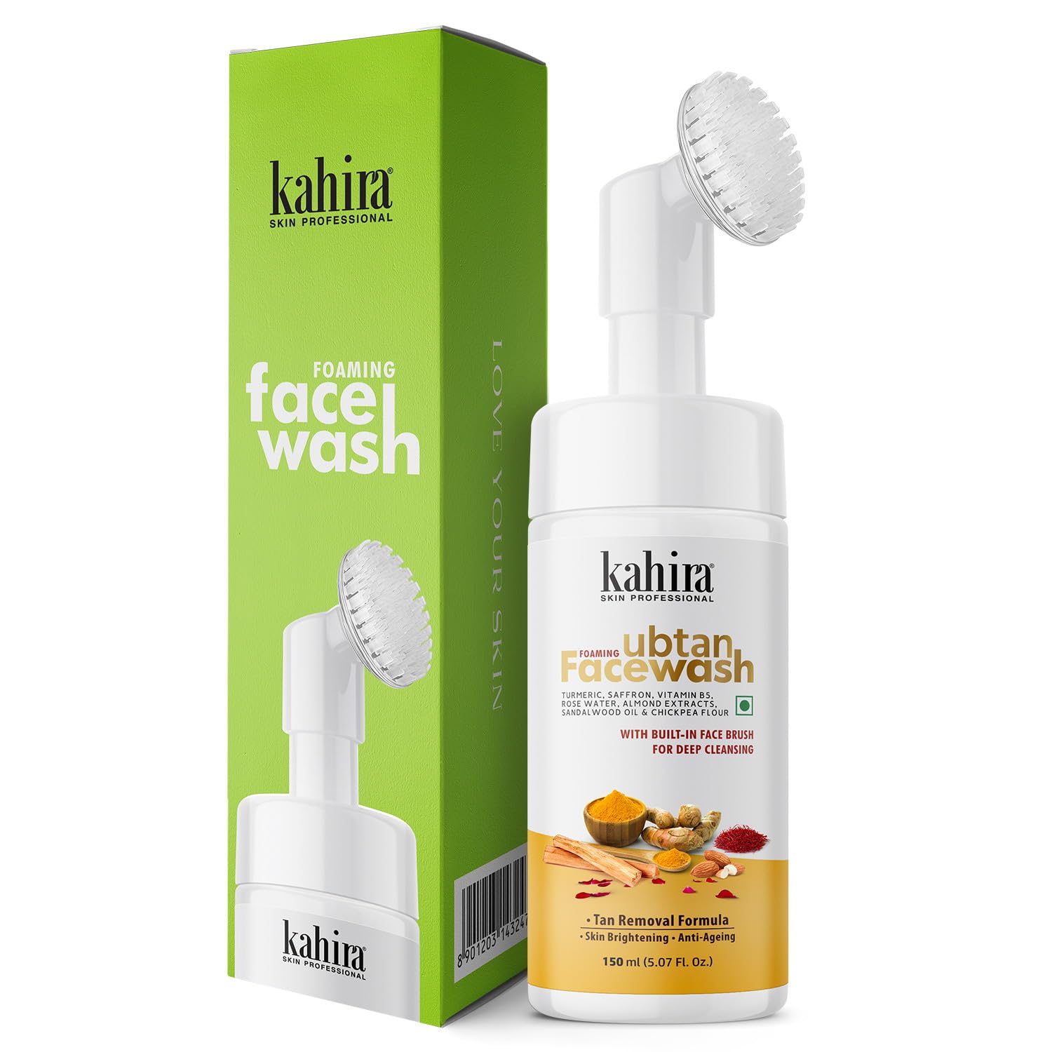 Kahira Ubtan Foaming Face wash With Built in Brush For Deep Cleansing Tan