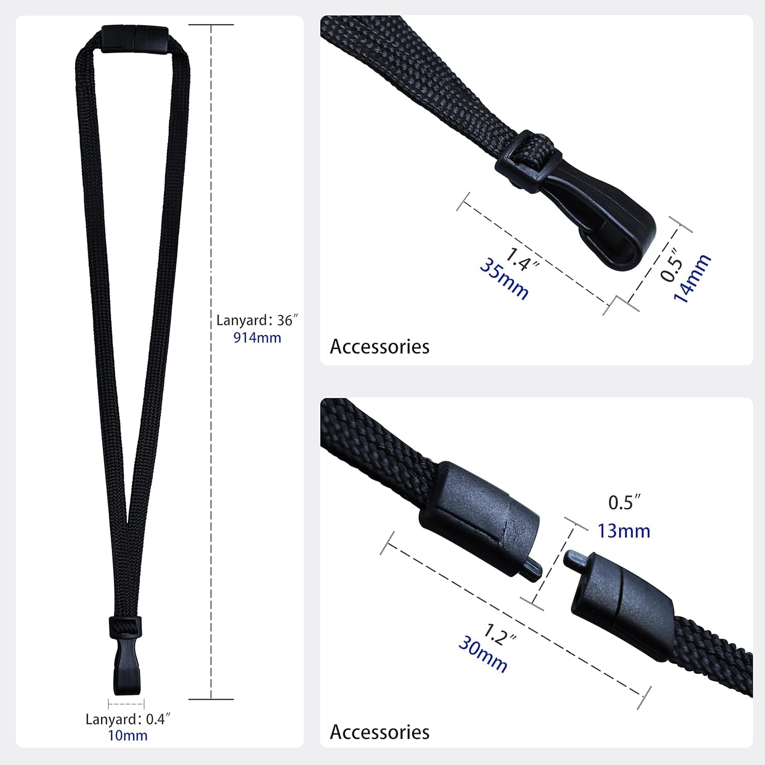 Ausweishalter, Kartenhalter for Schlüsselband, Ausweisband, 5 Stück, Ausweishüllen, Halsband for Aufhängen, Arbeit, Mitarbeiter, Arzt, Kreditkartenhalter, Büro, vertikale Ausweishüllen, einfach