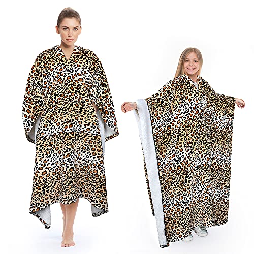 Catalonia Classy Sherpa Couverture Poncho Couverture Portable en Peluche Confortable pour Adultes, Femmes, Hommes, Enfants, Couverture pour la Maison ou l'extérieur, 200 x 140 cm Cover