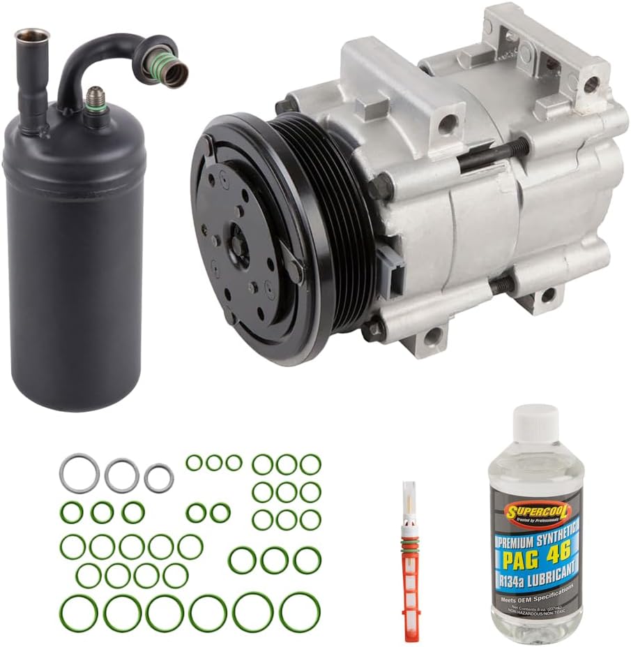 AC Compressor & A/C Repair Kit For Ford Escort 4-Door 1997 1998 1999 2000 2001 2002 - BuyAutoParts 60-81450RK NEW