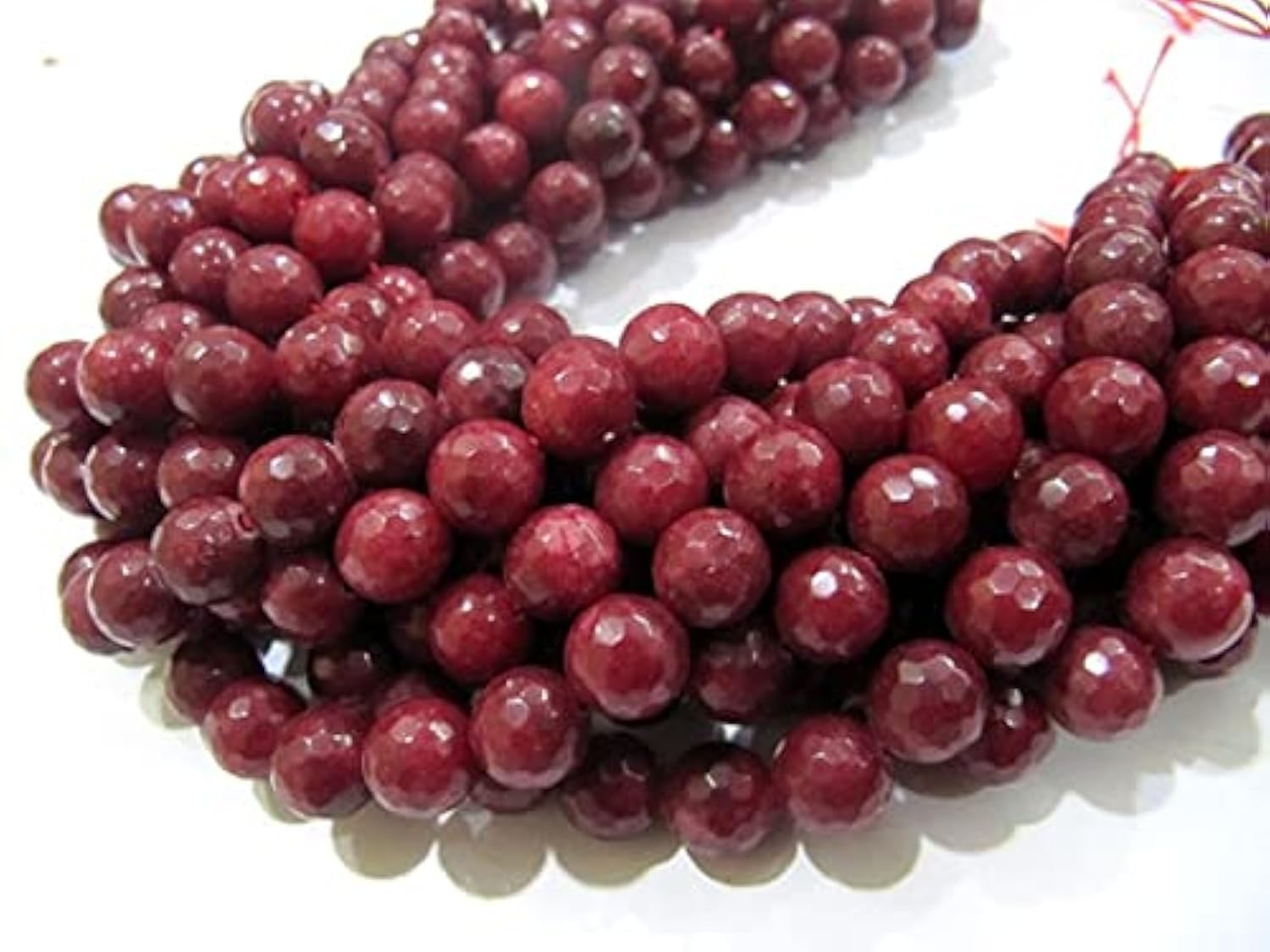 Rubis jade perles facettées 10mm pour éviter les imitations en loisirs créatifs