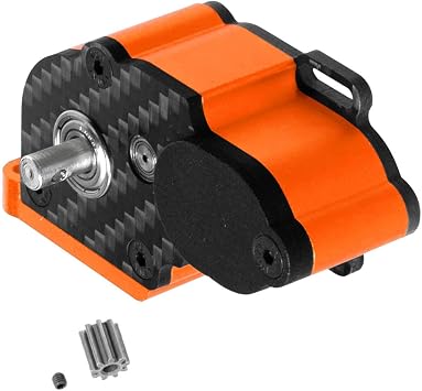 Aluminum Transmission Gearboxes Upgrades Part for SCX10 SCX10 II 90046 90047,RC Crawler Car Alloy Transmission Gearbox Hop Ups,Orange