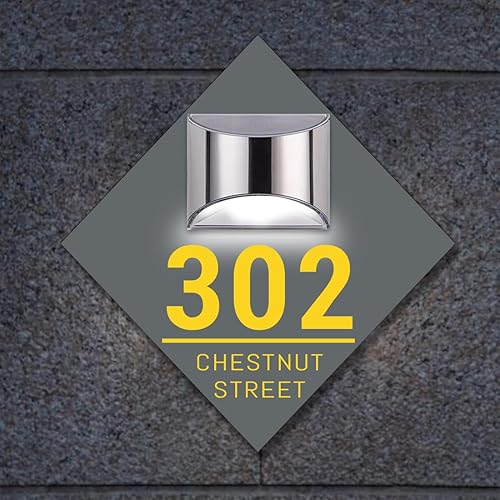 Letrero de número de casa solar personalizado, números de dirección LED con nombre personalizado para exteriores, números de dirección iluminados,