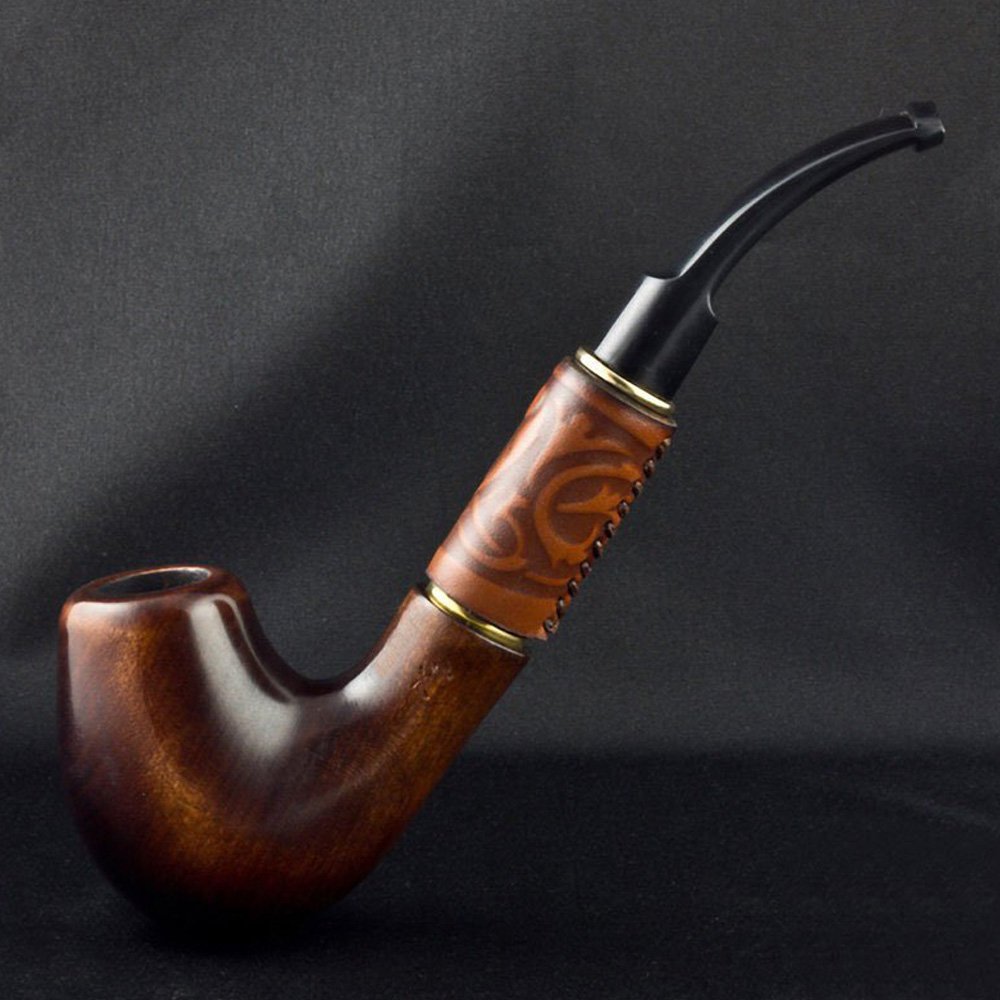 Amazon.co.jp: 9mmフィルター用 18cmロング木彫り喫煙タバコパイプ